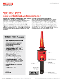 Thumbnail of document Data Sheet - TIC300-PRO High Voltage Detector